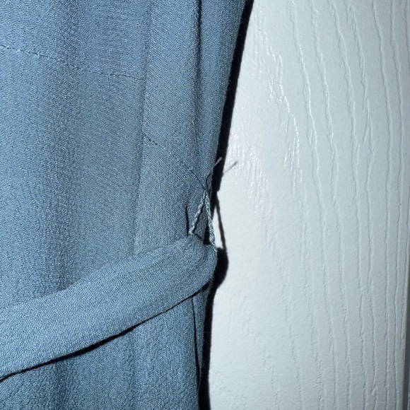 Wilfred Aritzia Shirt Dress Midi Blue Sage Belted Size XL Lined Pockets - Picture 6 of 8